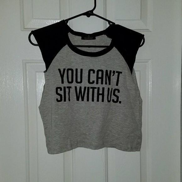 Tops - Festival you can't sit with us cropped tee shirt